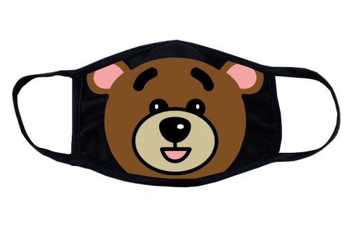 黒字に大きなクマの顔をデザインしたマスク