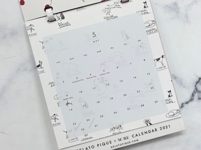ジェラート ピケ 卓上カレンダー（5月）