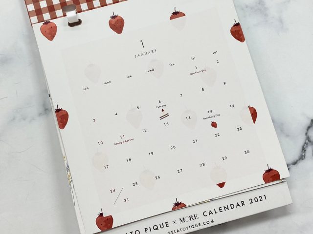 ジェラート ピケ 卓上カレンダー（1月）