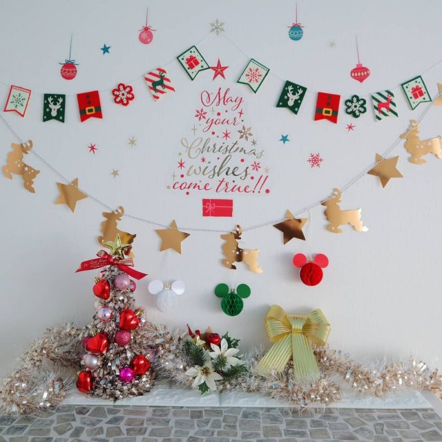 ダイソークリスマス壁の飾り方