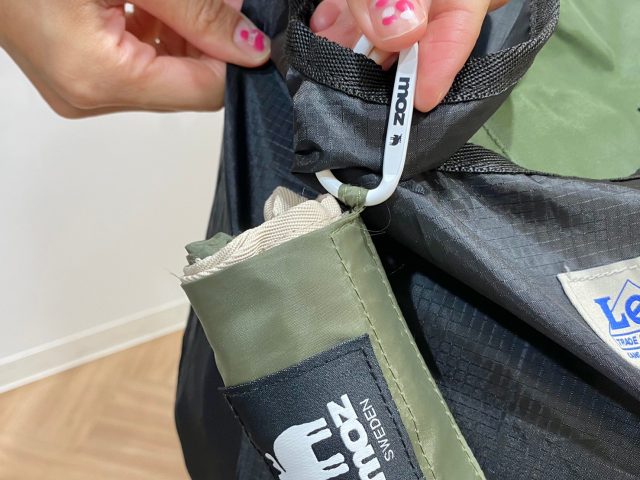mozバッグカラビナ取り付け