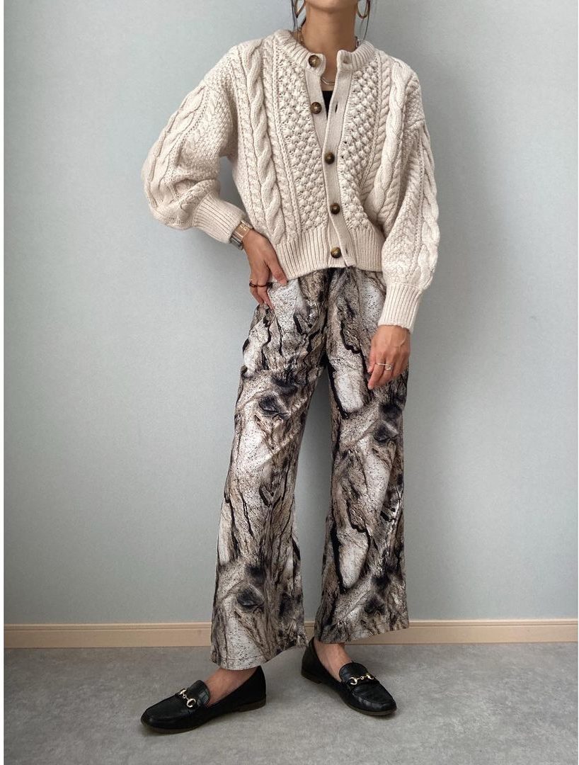 ケーブルコクーンカーディガンオフホワイトの画像2