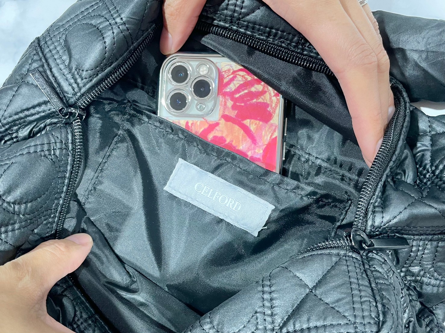 ラウンドバッグの内側ポケット画像