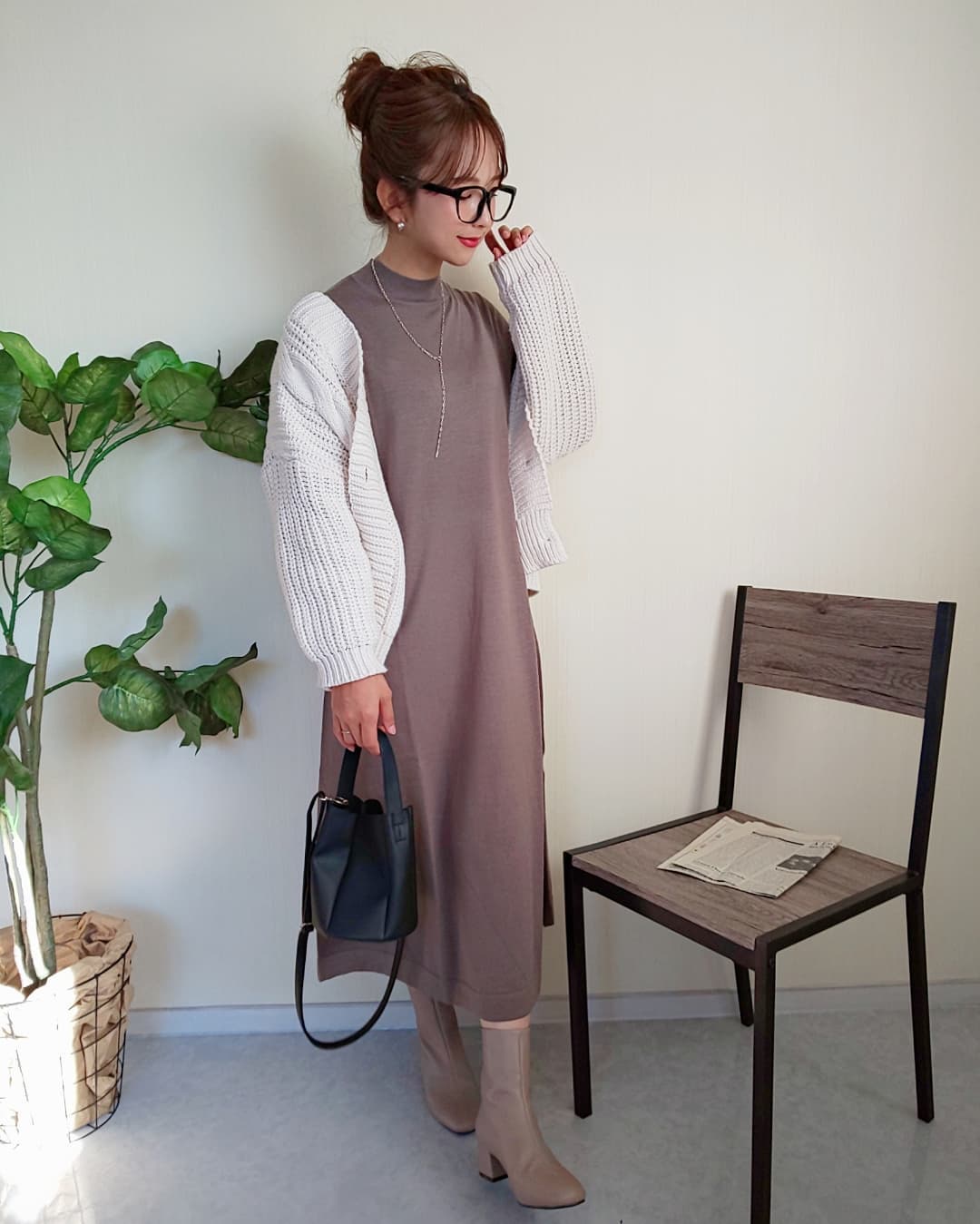 Aラインワンピースのコーデ画像