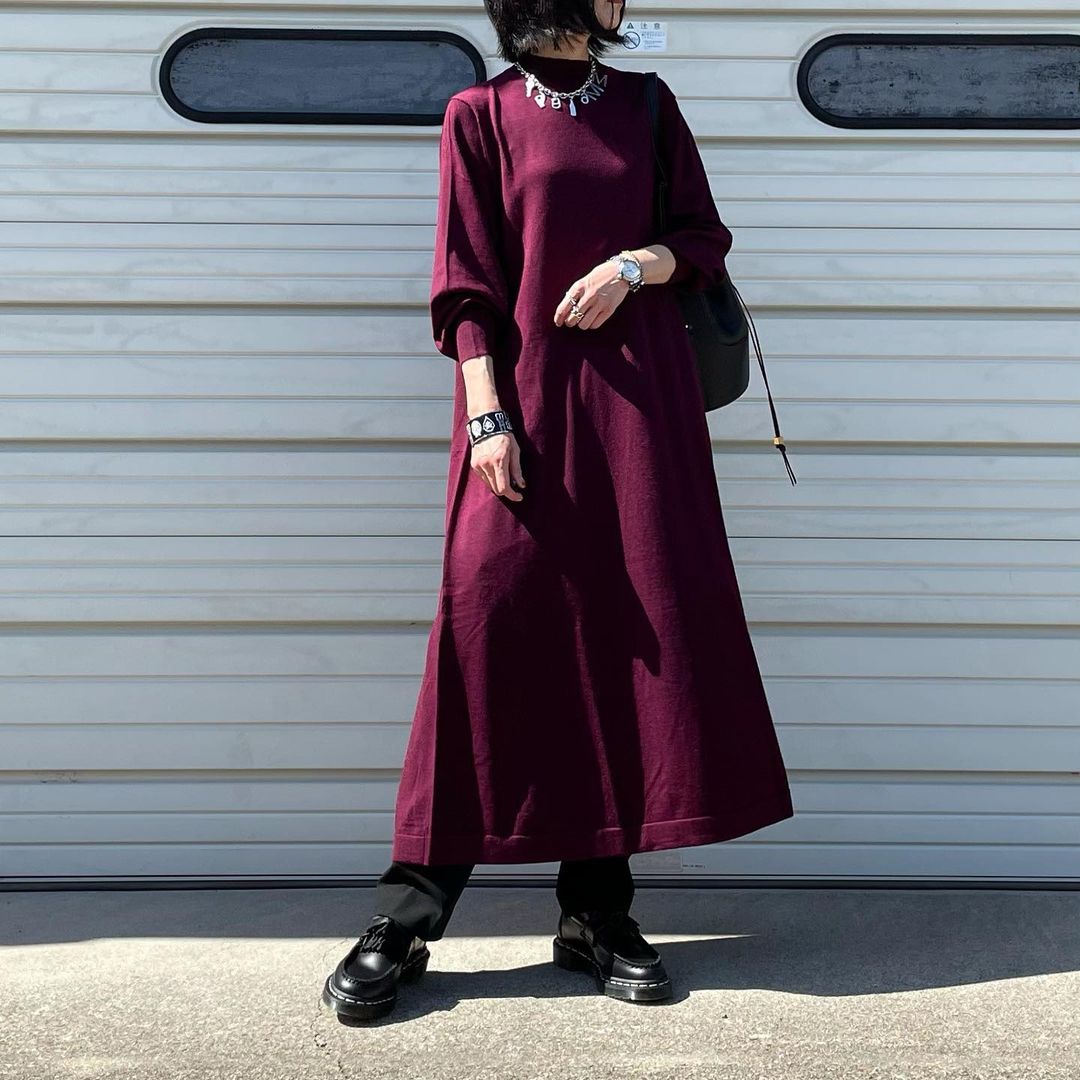 Aラインワンピースのコーデ画像4