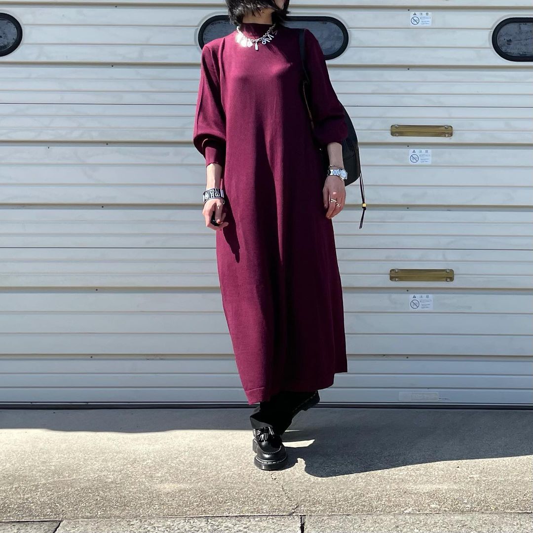 Aラインワンピースのコーデ画像4