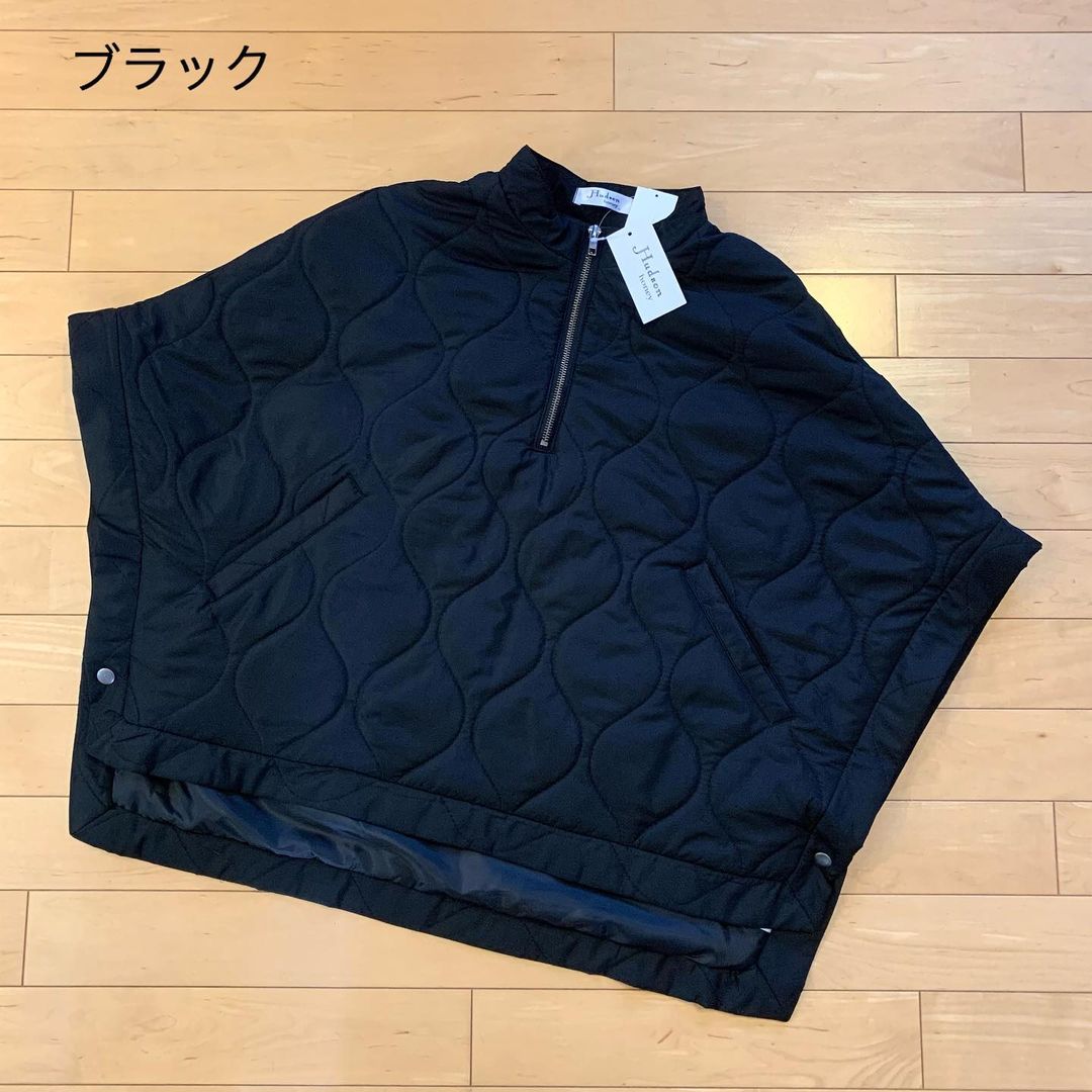 ナカワタキルトベストブラックの画像