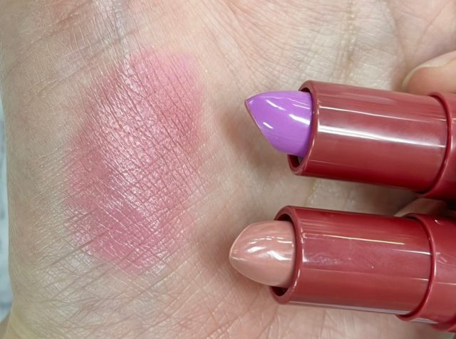 ライラックとクラシカルピンクの重ねづけ