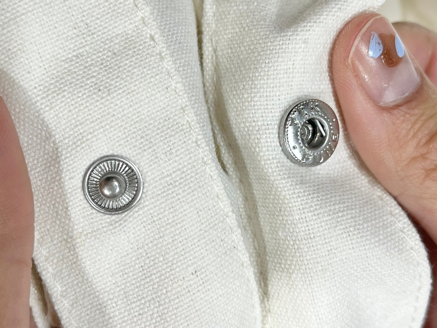 双子パンダの2wayお買い物バッグの留め具画像