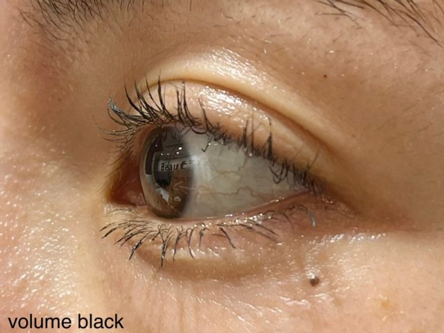 V01　VOLUME BLACKを塗った目元の横画像