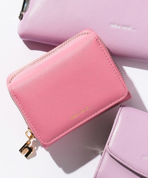 オリジナルロゴ三つ折り財布、ピンクの商品画像