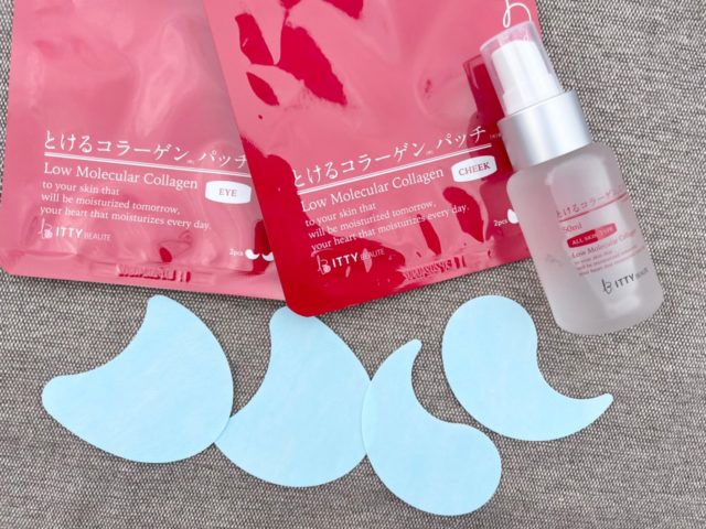 パッケージから出して並べたパッチとミスト