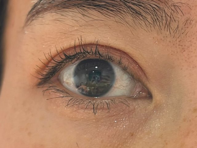 シルキースフレアイズ（マットタイプ）でメイクした目の正面画像