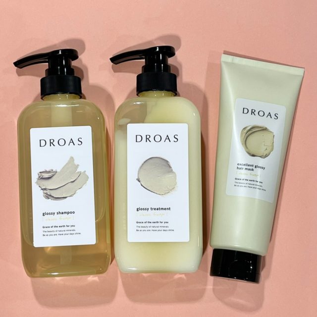 ドロアスグロッシーシリーズのシャンプー・トリートメント・ヘアマスクの外観