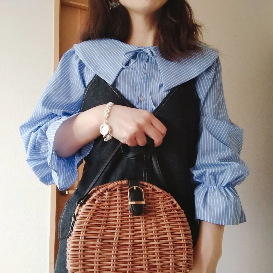 viviコラボストライプブラウス