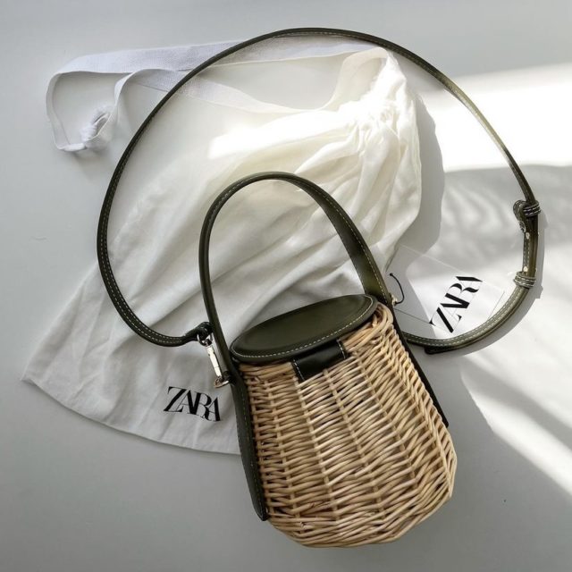 ラタンバスケットバッグの物撮り