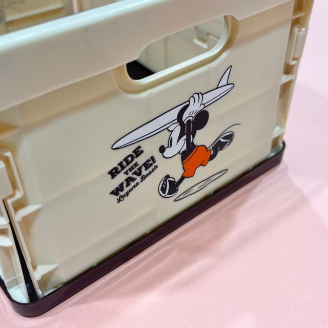コンテナボックスの反対側のサーフボードを持っているミッキー