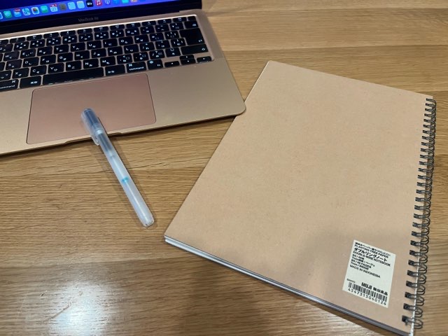 無印のリングノートb5を使用している