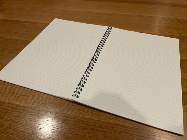 開かれた無印のリングノートb5