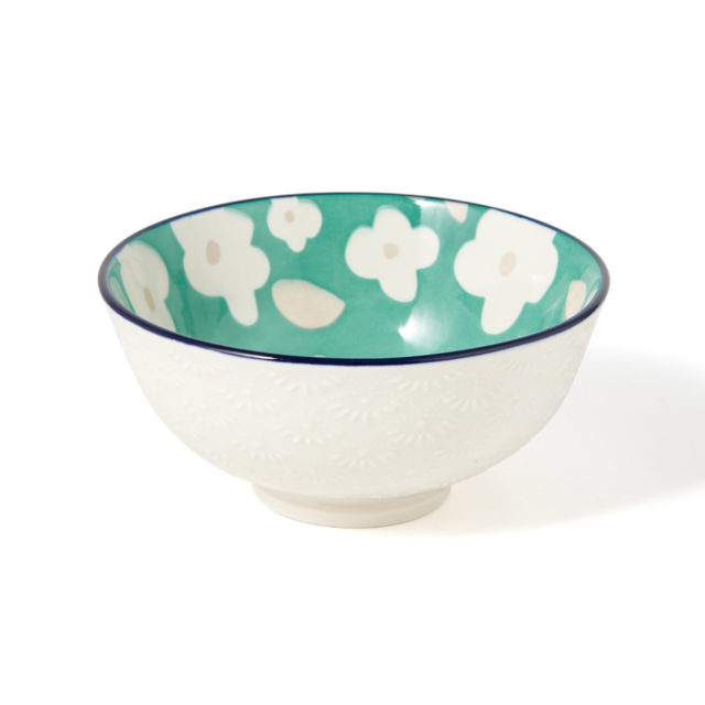 レトロフラワー茶碗