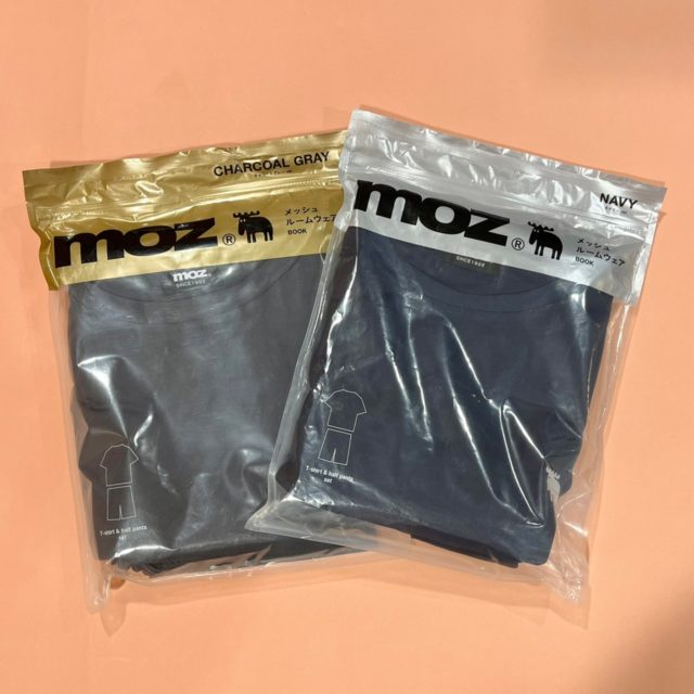パッケージに入ったモズのルームウェア2つの物撮り