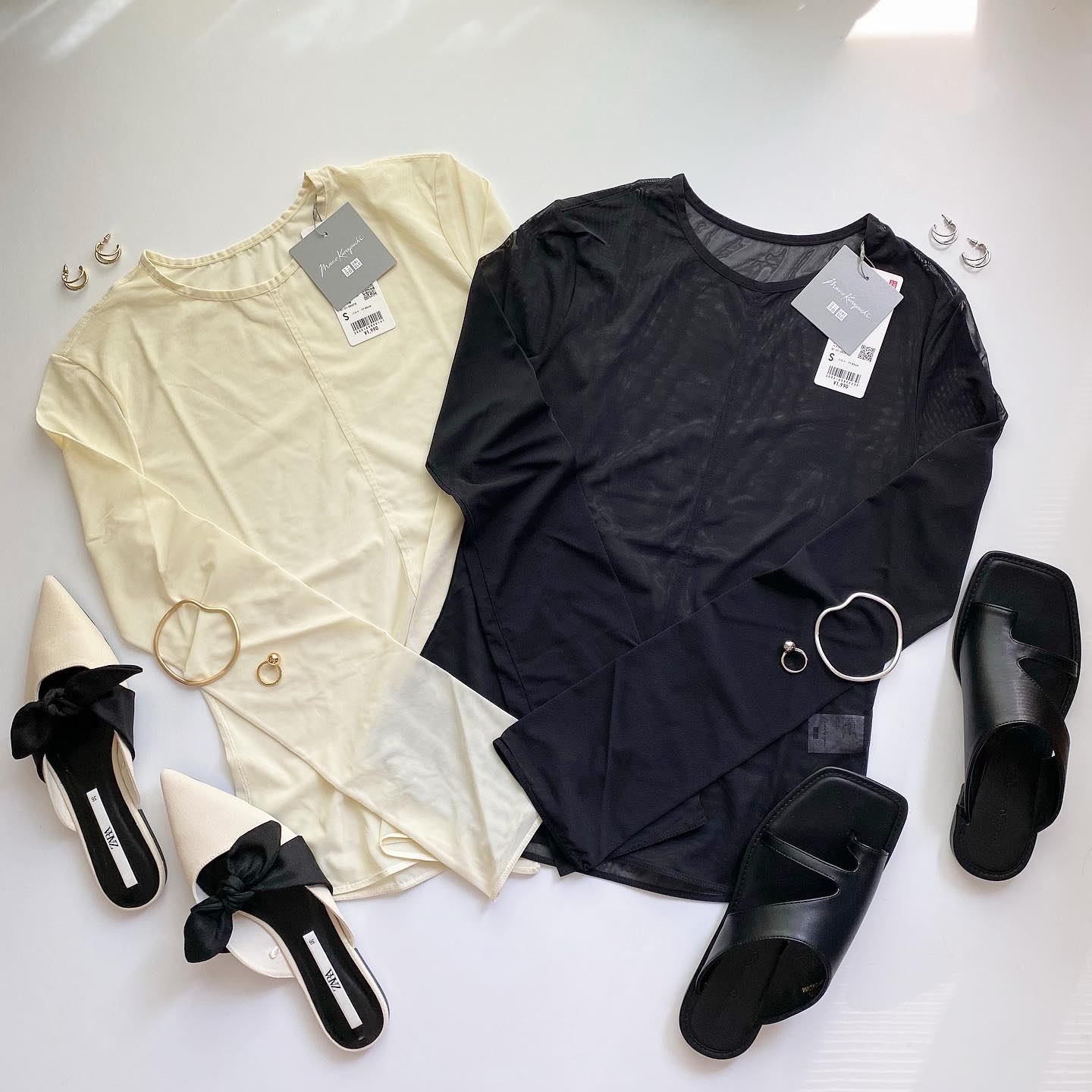 シアークルーネックTシャツの置き画像