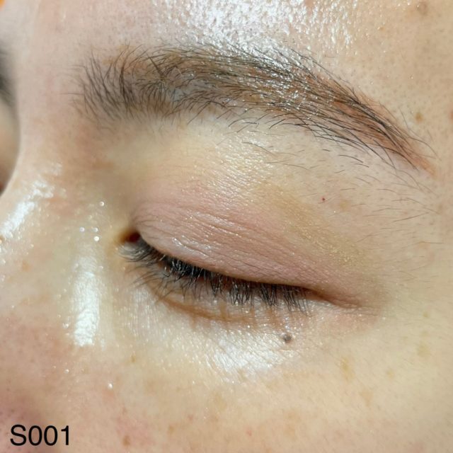 S001 ダスティピンクでメイクした目の横からの画像
