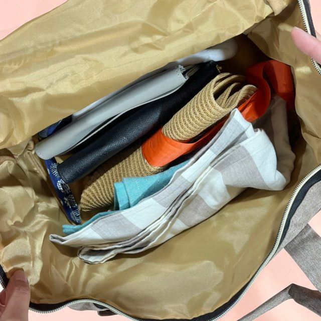 ミッフィーのピクニックバッグに物を入れたところ