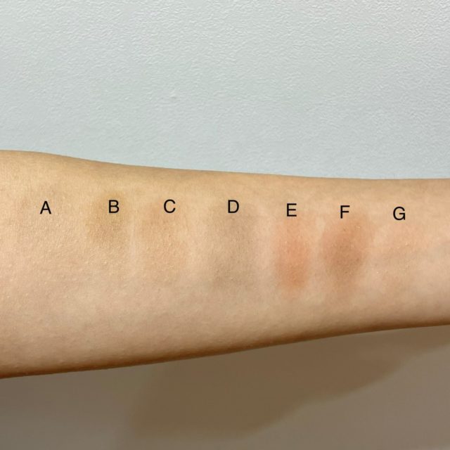 ケイト　デザイニングシェードパレット3D BR-1 ウォームシェードのスウォッチ