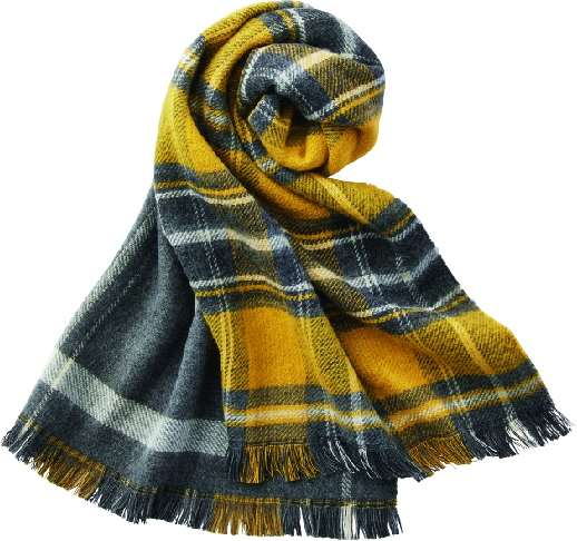 リバーシブルポンチョストール、イエローの画像