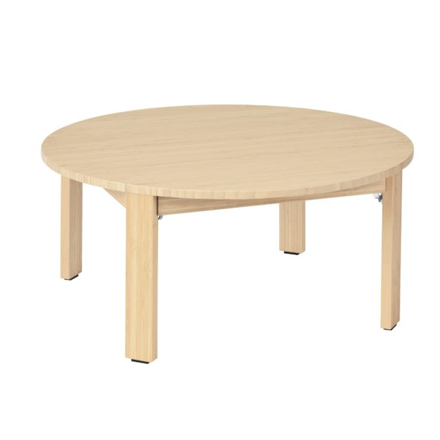 竹製の丸いコーヒーテーブル