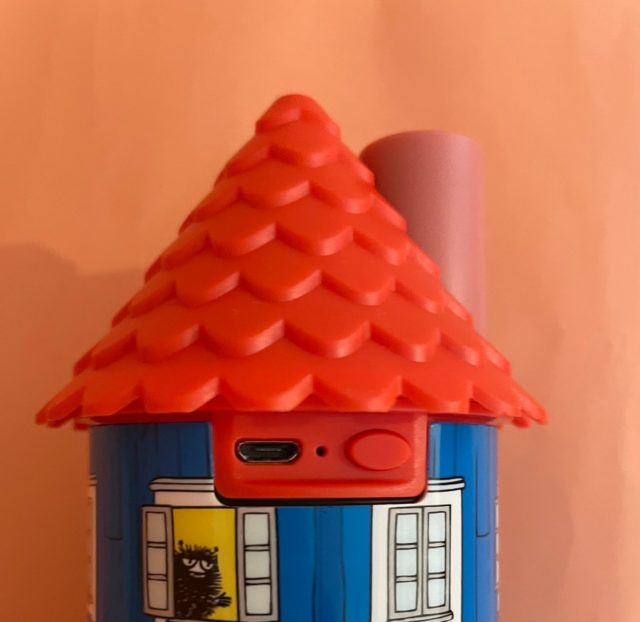 ムーミンやしき加湿器の電源ボタン