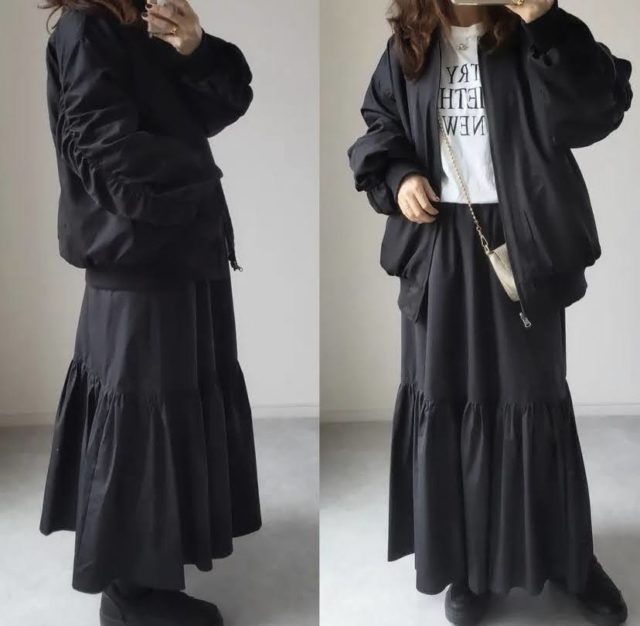 リバーシブルブルゾンのコーデ