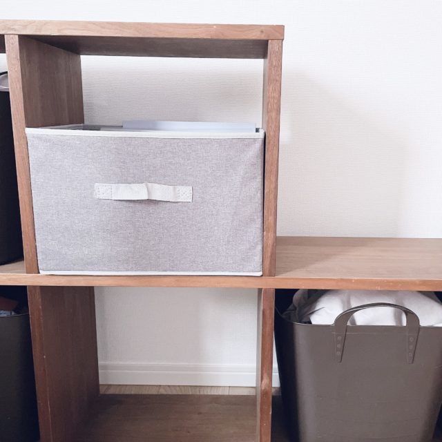 スタッキングシェルフにBOXを入れた写真