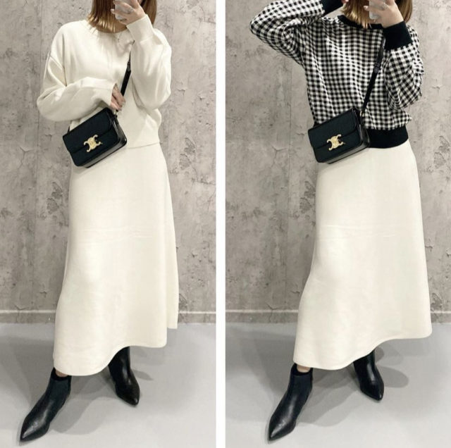 2wayクロップドカーディガンの組み合わせ