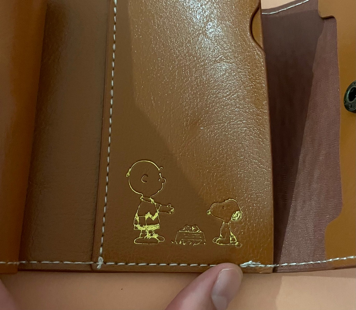 極小財布キャメルのお札入れ