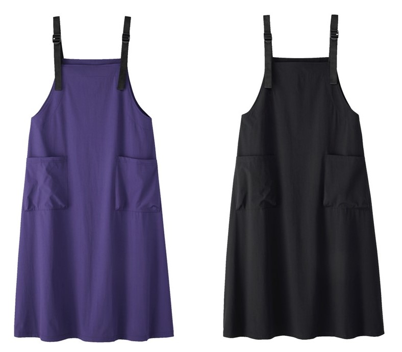 撥水ジャンパースカート、ネイビー・ブラックの画像