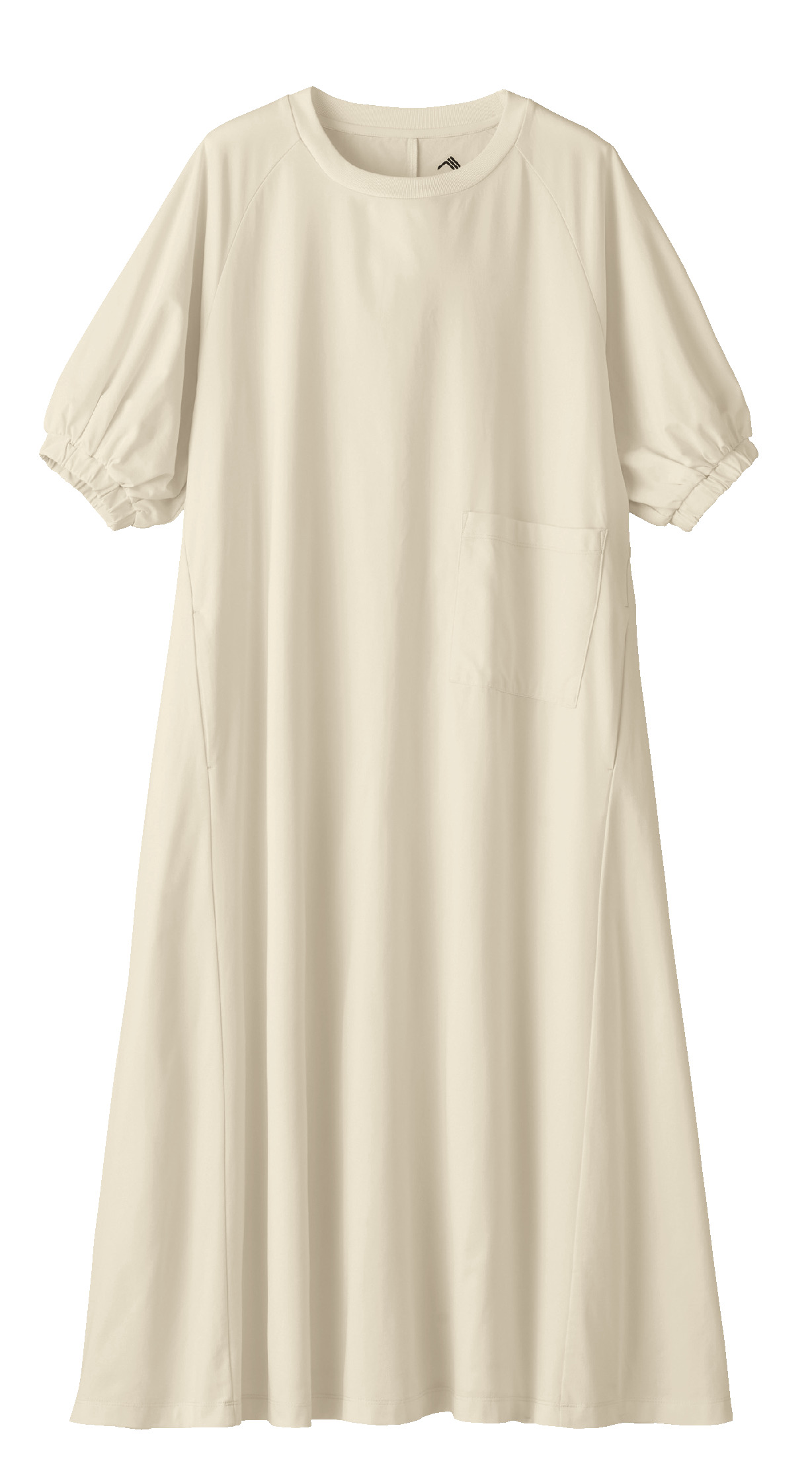 DRY サイドパフスリーブワンピース、オートミールの画像