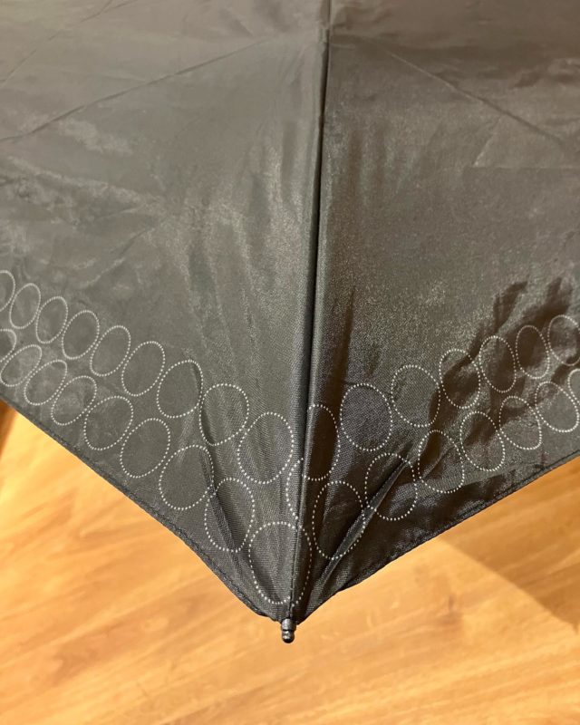 黒字にドット柄が入った日傘