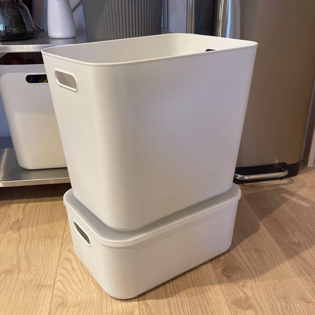 フタを使ってスタッキングした写真