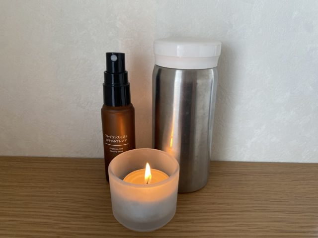フレグランスミスト、ステンレスマグとキャンドル