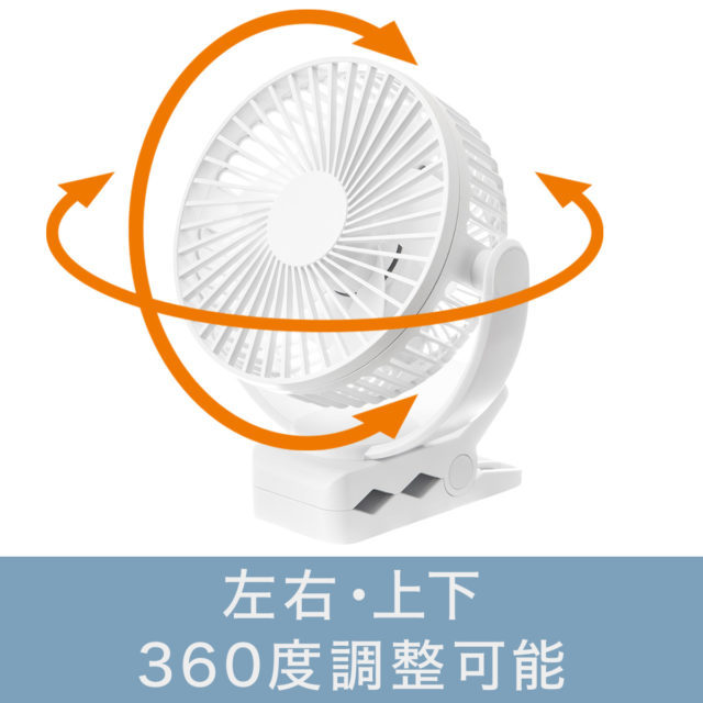 360度調整できるミニ扇風機